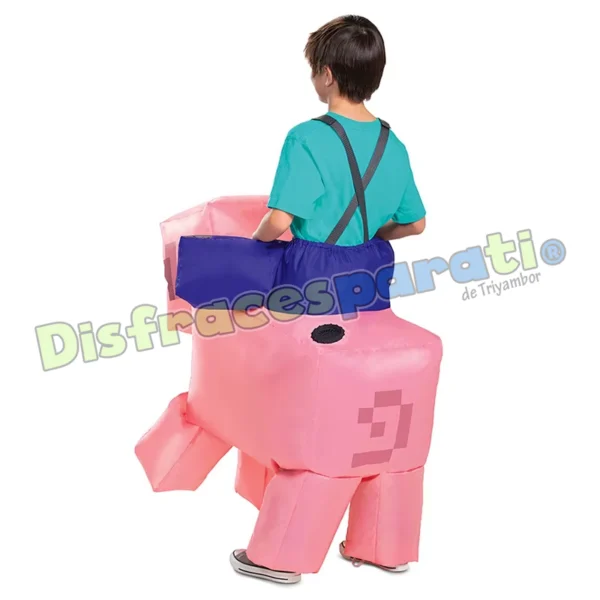 CERDITO MINECRAFT_2 CERDITO MINECRAFT MONTADO INFLABLE NIÑO/A