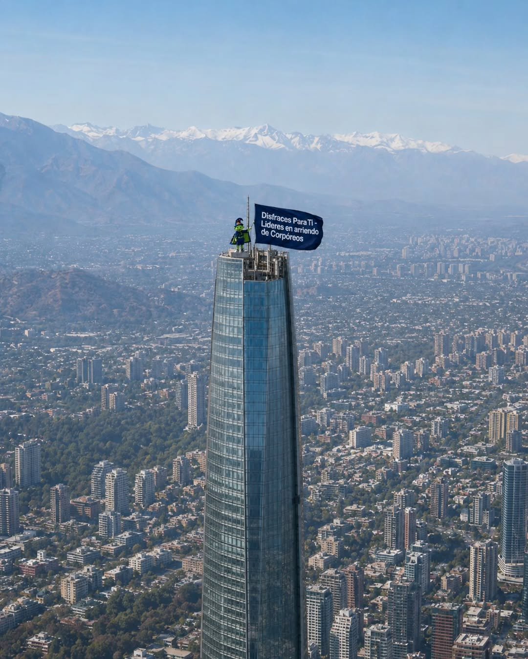 🚩 Vimos la tendencia y Disfracito no quiso quedarse fuera. 😎 Desde lo más alto de Santiago, aprovechó de desplegar un mensaje importante: 🎉 Más de 250 corpóreos disponibles para cumpleaños, empresas, colegios, municipalidades y todo tipo de eventos. 💙 Reserva tu favorito con solo .000 de abono en www.disfracesparati.cl ¿Hasta qué altura llegarías por tu personaje favorito? 👀 #DisfracesParaTi #Disfracito #CostaneraCenter #Santiago #Corpóreos Tendencia MásDe250Personajes 🚩 Todos estaban haciendo la tendencia... ✨ Disfracito también quiso participar. ✨ Y ya que llegó hasta aquí arriba, aprovecha de recordarte que en Disfraces Para Ti® somos líderes en arriendo de corpóreos y contamos con más de 250 personajes para hacer inolvidable cualquier celebración. 🎉 Cumpleaños 🏫 Colegios 🏢 Empresas 🎪 Eventos 💙 Reserva con solo .000 en www.disfracesparati.cl 👇 ¿Qué corpóreo debería acompañar a Disfracito en la próxima tendencia? #DisfracesParaTi #Disfracito #Corpóreos #Tendencia #EventosChile MásDe250Personajes SantiagoChile CostaneraCenter